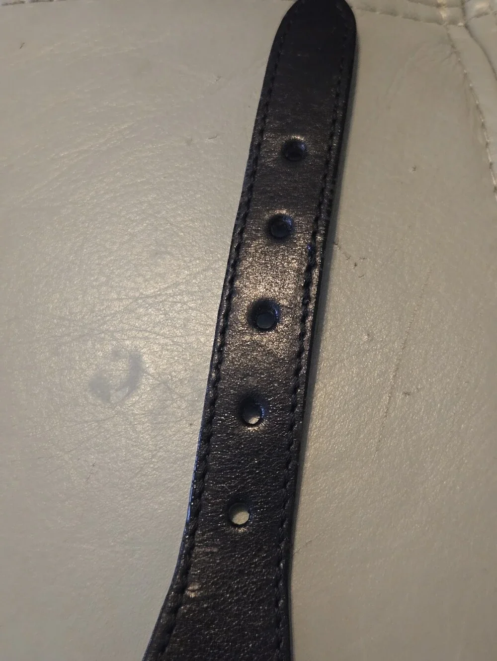 Vintage Fossil Black Leather Belt Braided Double Strand Western Concho Medium M